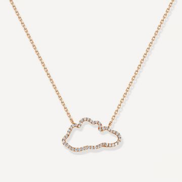 Cloud Love Diamond Line Pendant Pink Gold