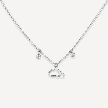 Cloud Love Necklace with One Pendant White Gold