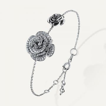 Rose Thank you Full Diamond Bracelet White Gold