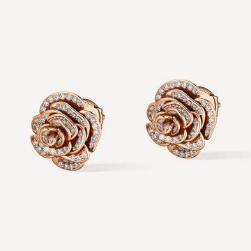 Rose Thank You Full Diamond Mini Earring Pink Gold