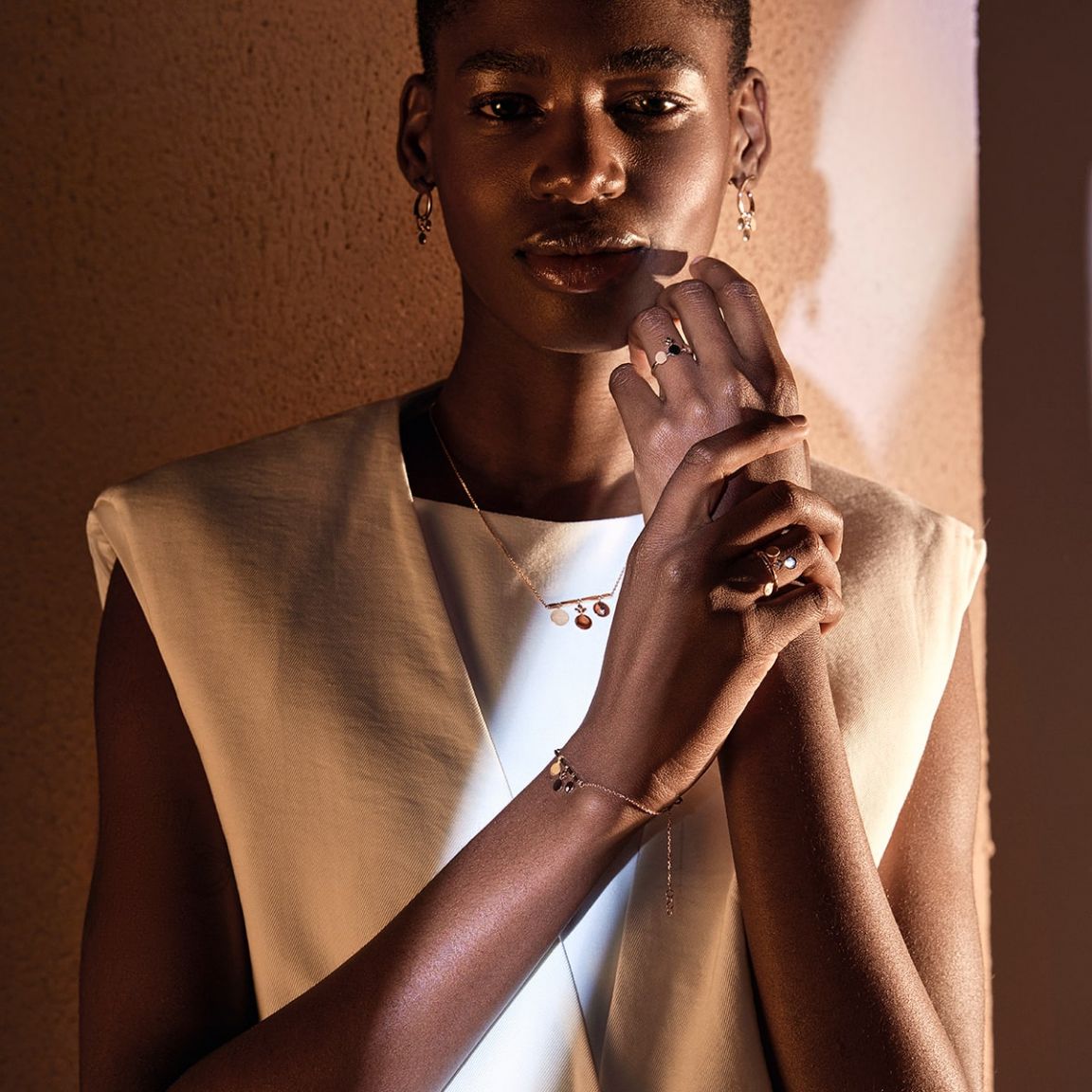 Evolve S Diamond Bracelet Pink Gold