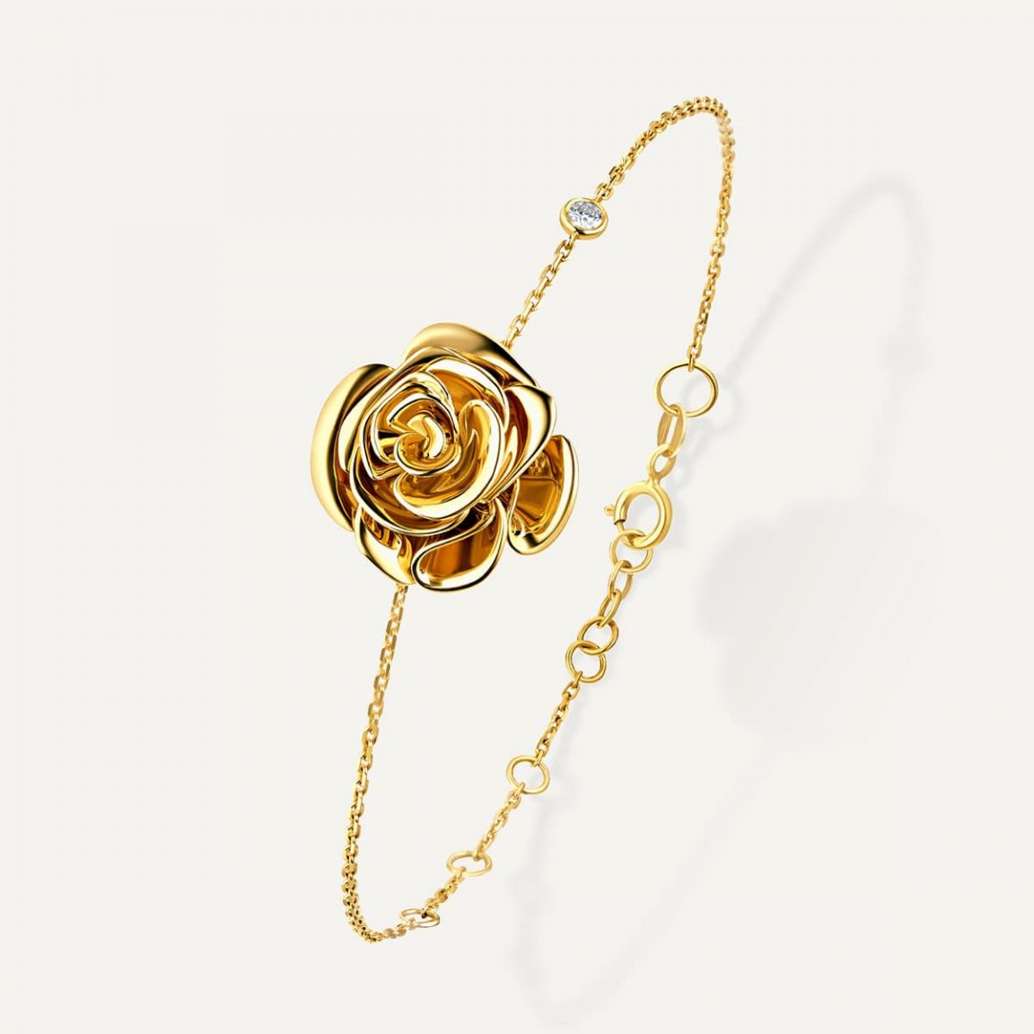 Rose Thank you Gold Bracelet Yellow Gold