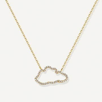 cloud love diamond yellow gold pendant