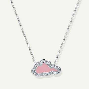 cloud love diamond pendant white gold