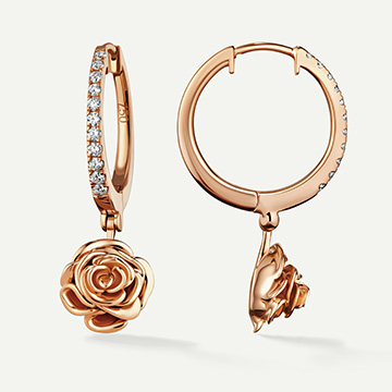 evolve pink gold diamond necklace