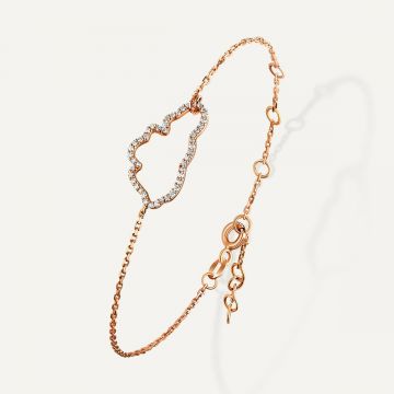 Cloud Love Diamond Line Bracelet Pink Gold