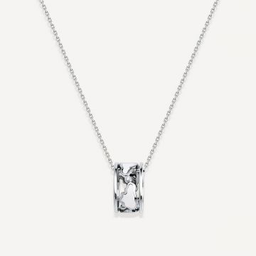 Cloud Love Enamel Band Pendant White Gold