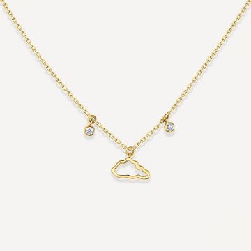 Cloud Love Necklace with One Pendant Yellow Gold