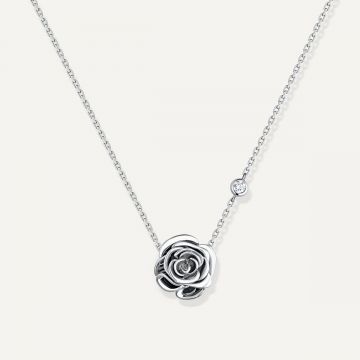 Rose Thank You Gold Mini Pendant White Gold
