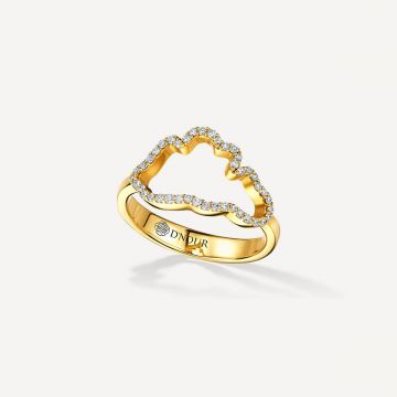 Cloud Love Diamond Line Ring Yellow Gold