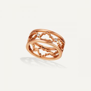 Cloud Love Gold Line Band Ring Pink Gold