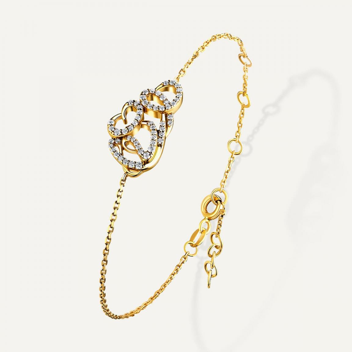 Cloud Love Diamond Bracelet Yellow Gold