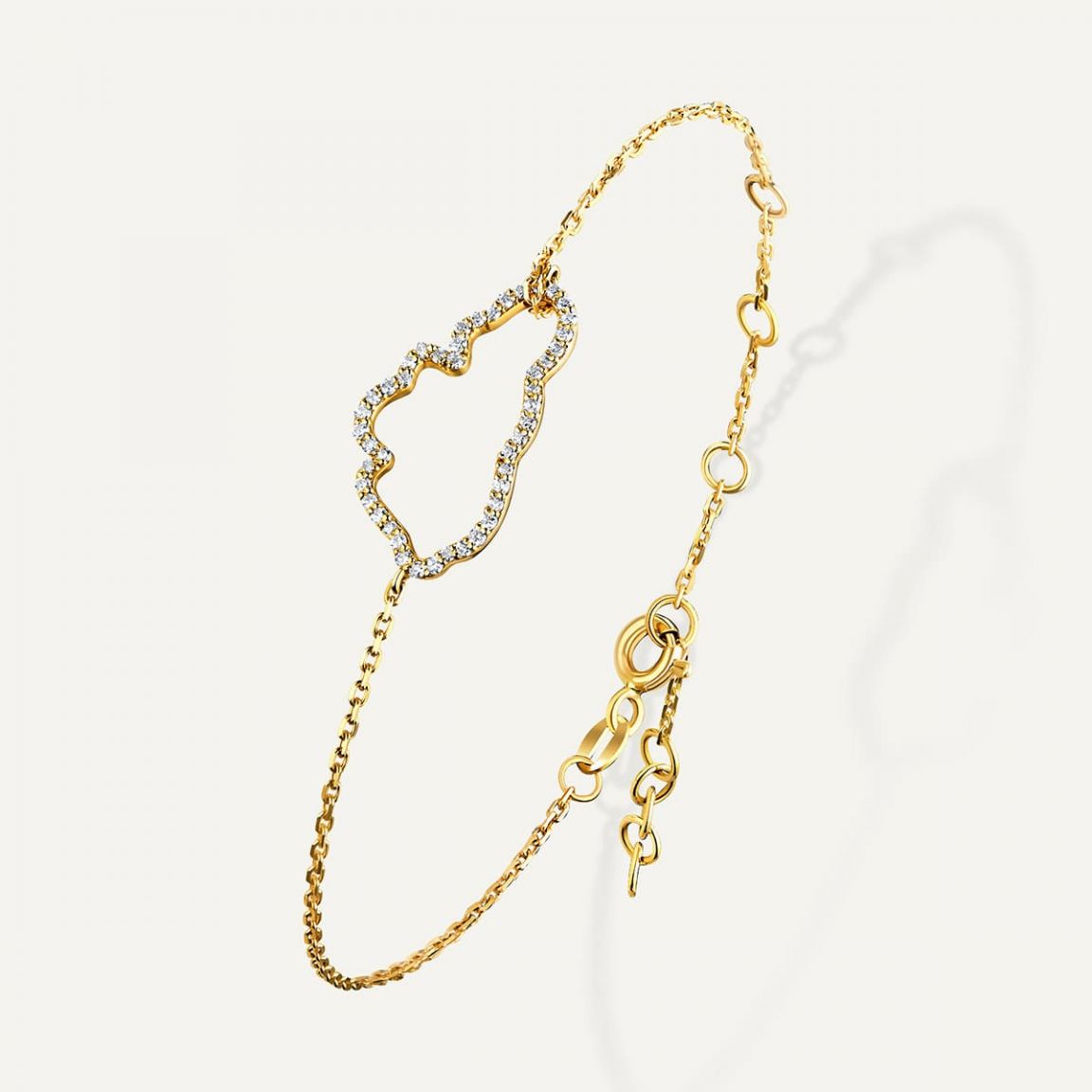 Cloud Love Diamond Line Bracelet Yellow Gold