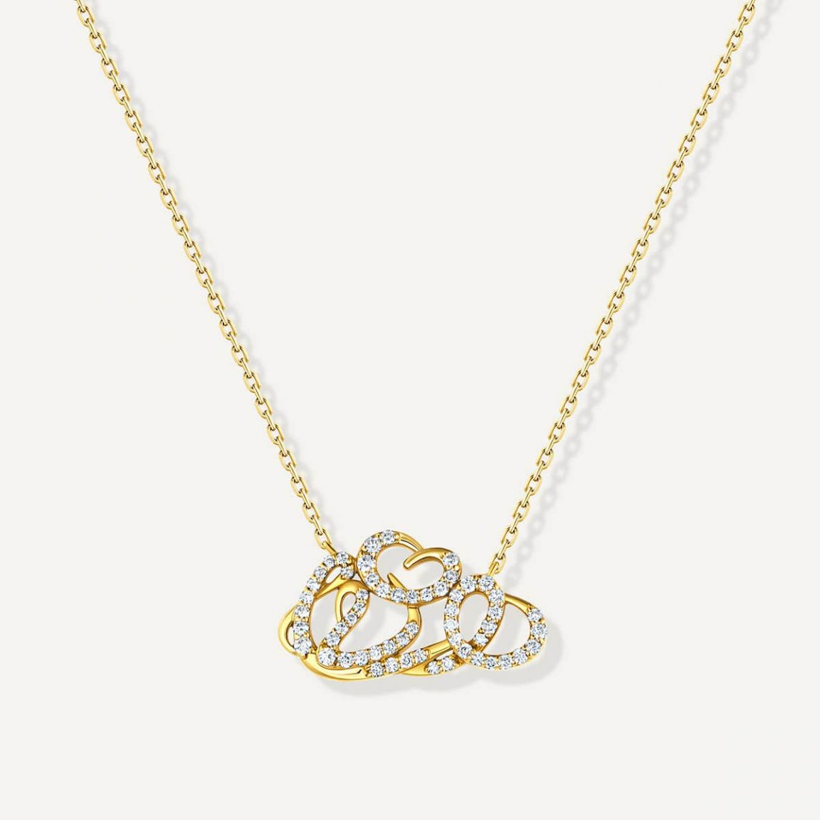 Cloud Love Diamond Pendant Yellow Gold