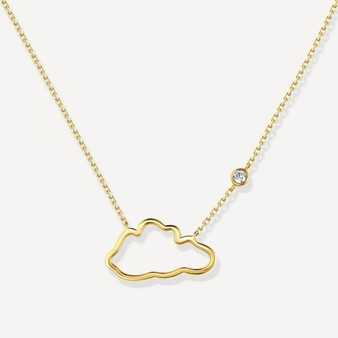 Cloud Love Gold Line Pendant Yellow Gold