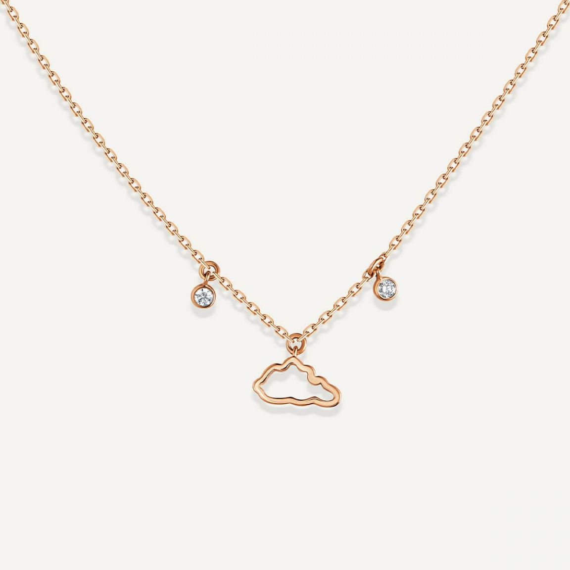 Cloud Love Necklace with One Pendant Pink Gold