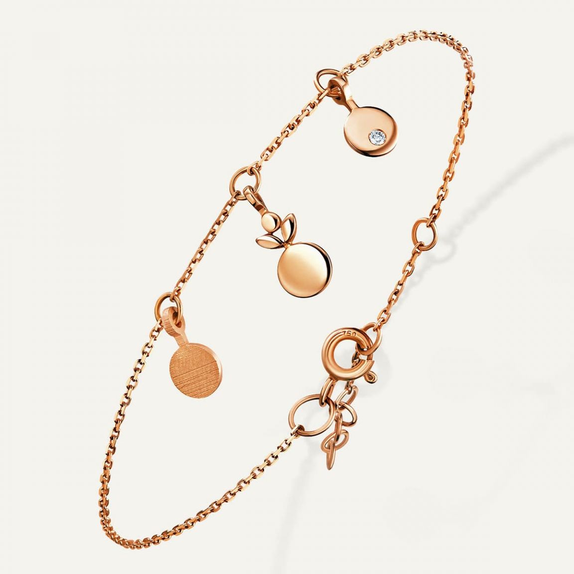 Evolve F Diamond Bracelet Pink Gold