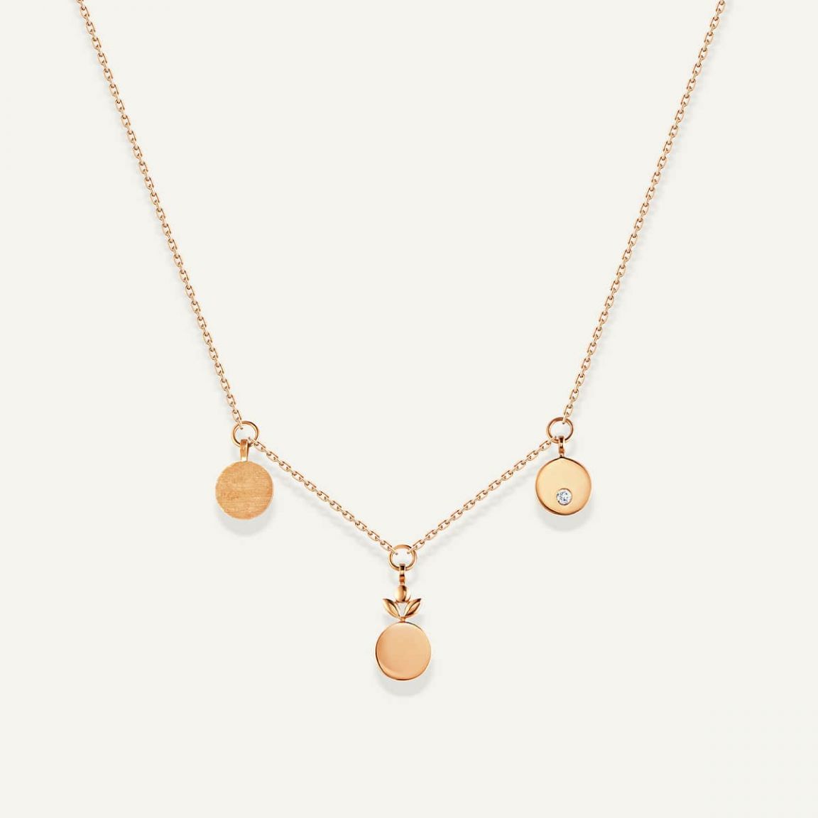 Evolve F Diamond Pendant Pink Gold