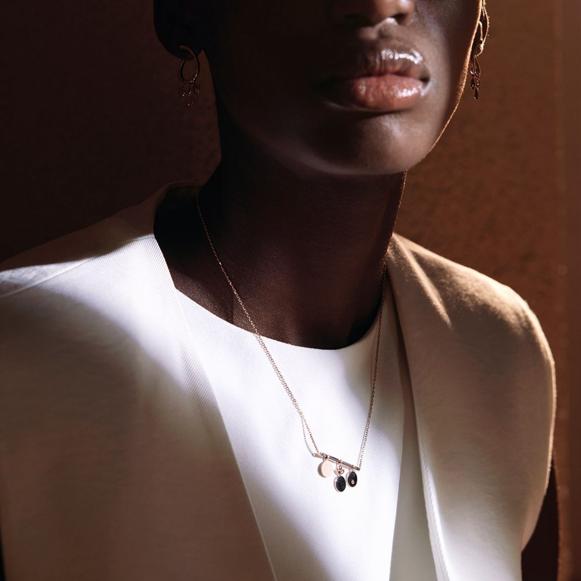 Evolve S Diamond Pendant Pink Gold