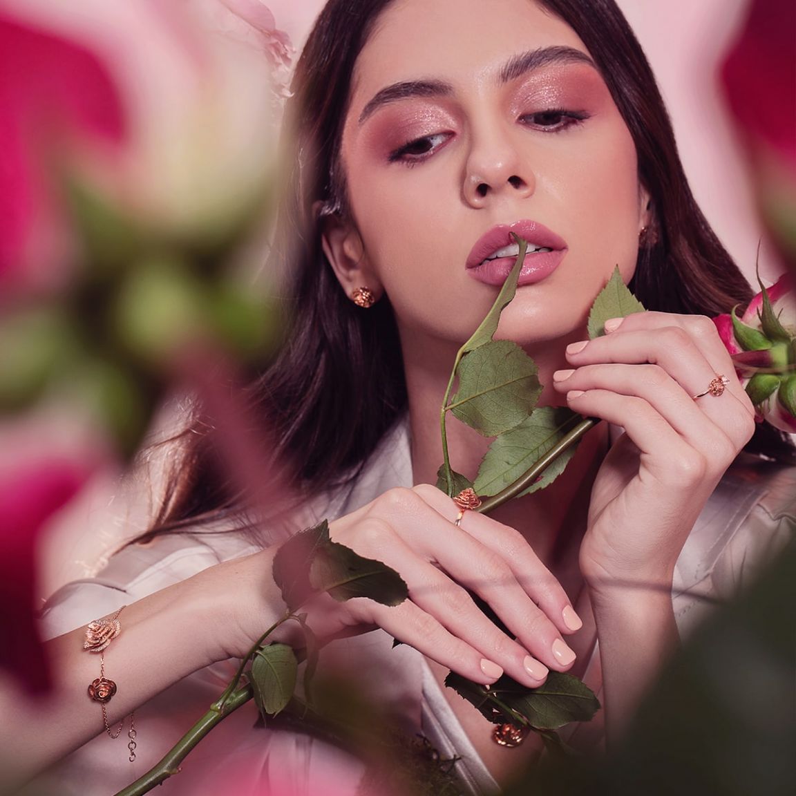 Rose Thank You Gold Earring Yellow Gold