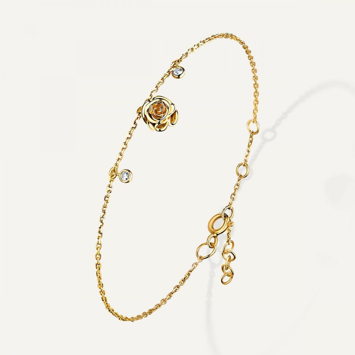 Rose Thank you Mini Bracelet Yellow Gold