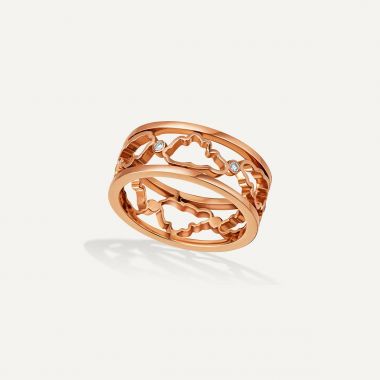 Cloud Love Gold Line Band Ring Pink Gold