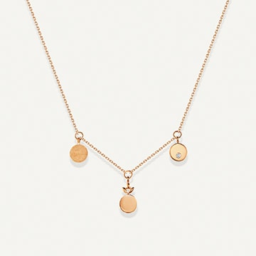 evolve pink gold diamond necklace
