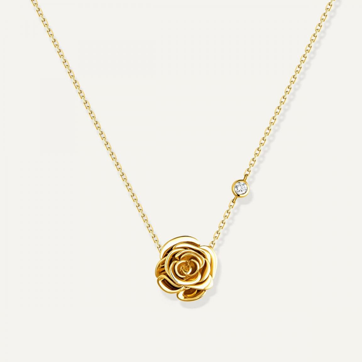 Rose Thank You Gold Mini Luxury Pendant Yellow Gold 18k with