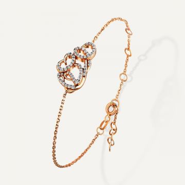 Cloud Love Diamond Bracelet Pink Gold