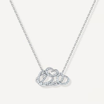 Cloud Love Diamond Pendant White Gold