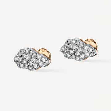Cloud Love Full Diamond Earring Pink Gold