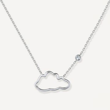 Cloud Love Gold Line Pendant White Gold