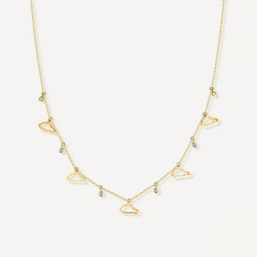Cloud Love Necklace with Five Pendant Yellow Gold