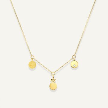 Evolve F Diamond Pendant Yellow Gold