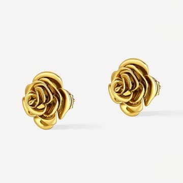 Rose Thank You Gold Earring Yellow Gold