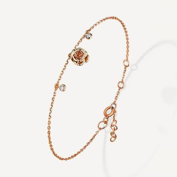Rose Thank you Mini Bracelet Pink Gold