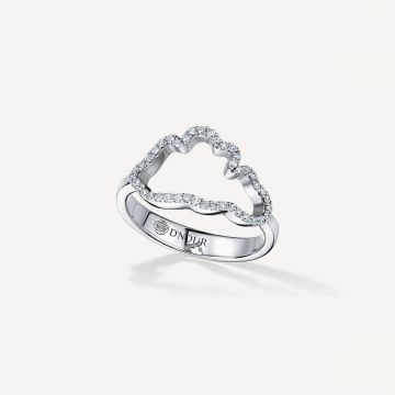 Cloud Love Diamond Line Ring White Gold