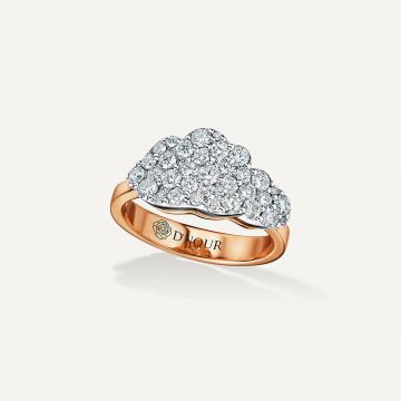 Cloud Love Full Diamond Ring Pink Gold