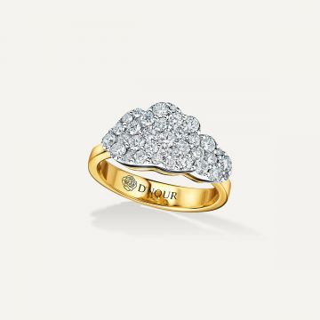 Cloud Love Full Diamond Ring Yellow Gold