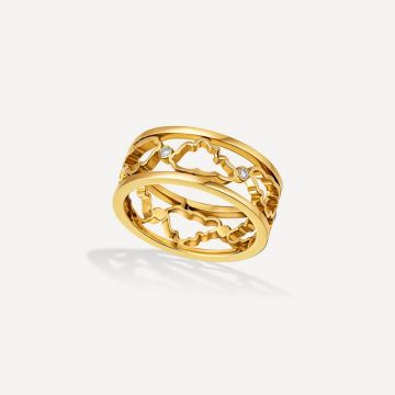Cloud Love Gold Line Band Ring Yellow Gold