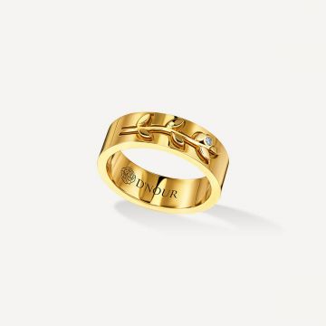 Leove Band Diamond Ring Yellow Gold
