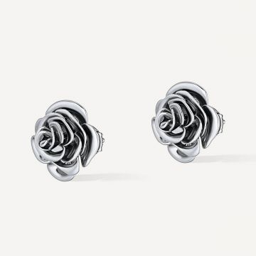 Rose Thank You Gold Earring White Gold