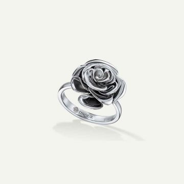 Rose Thank You Gold Ring White Gold