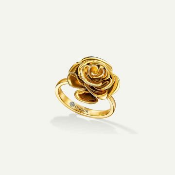 Rose Thank You Gold Ring Yellow Gold