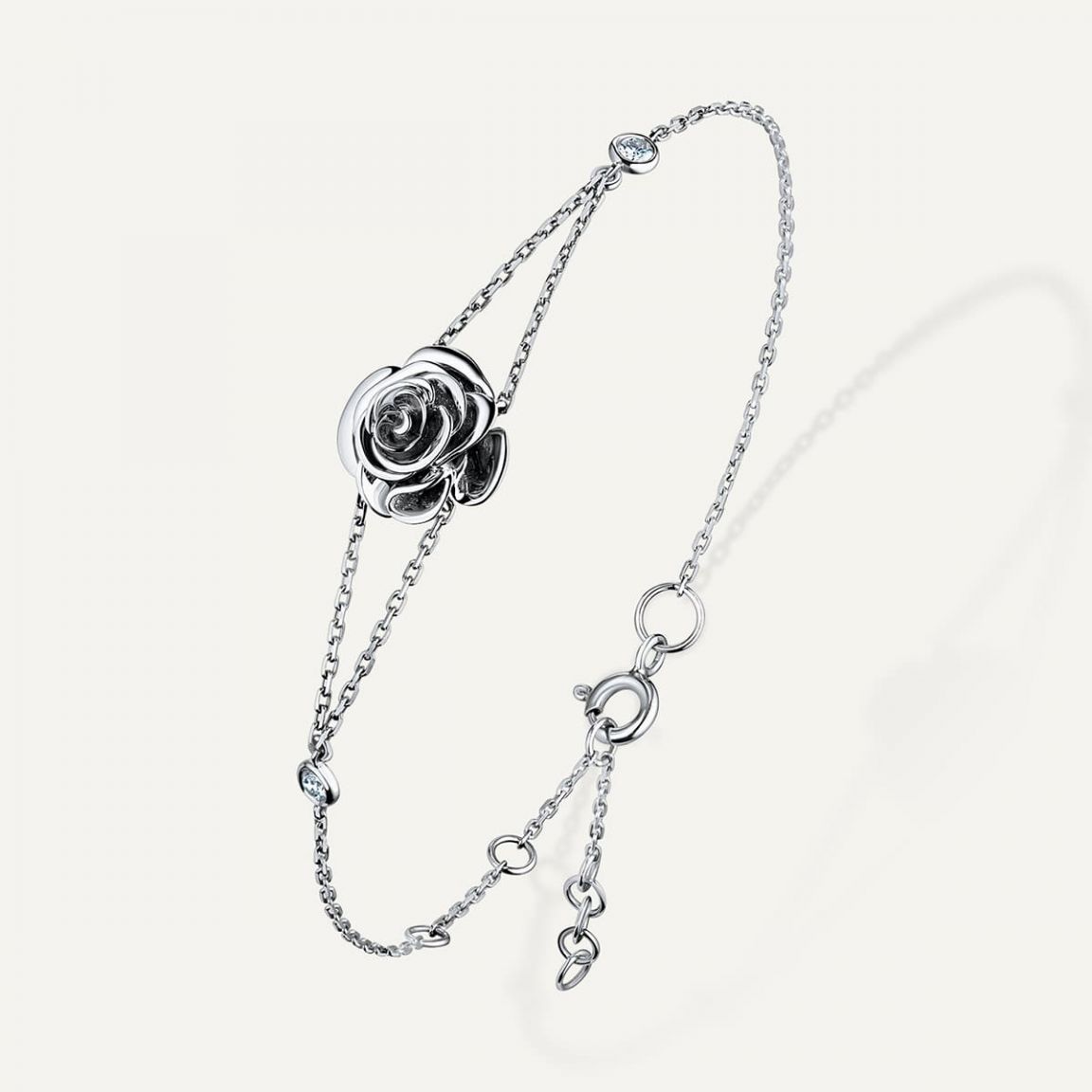 Rose Thank you Gold Mini Bracelet White Gold