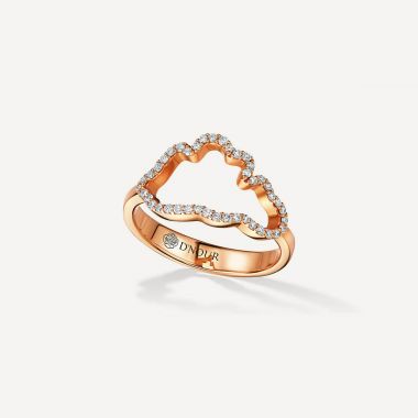 Cloud Love Diamond Line Ring Pink Gold