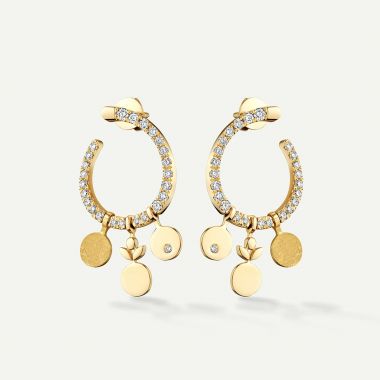 Evolve F Diamond Earring Yellow Gold